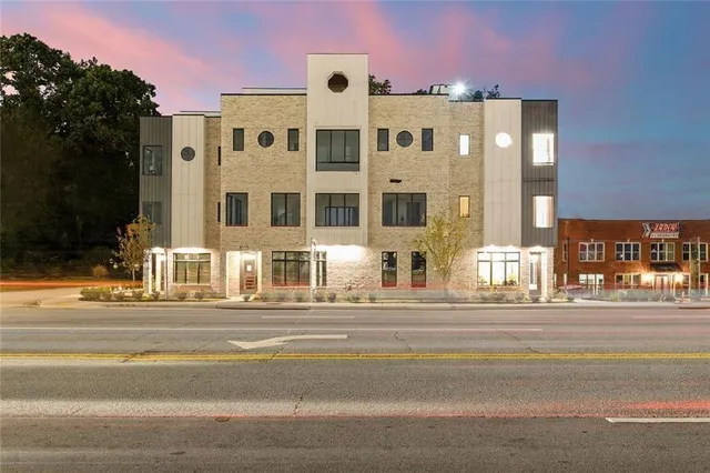 a front view of a building