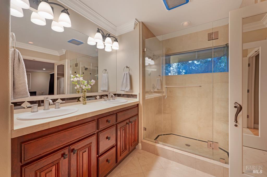 2531 Del Rosa Avenue Santa Rosa, CA 95404 - Photo 23 of 41 a bathroom with a double vanity sink mirror and double