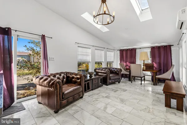 a living room with furniture