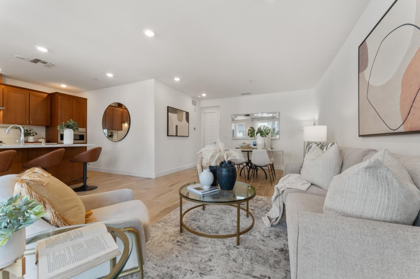39447 Finial Common Fremont, CA 94539 - Photo 10 of 48 a living room with furniture and kitchen view