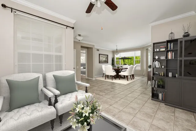 a living room with furniture