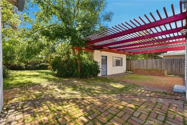 a backyard of a house