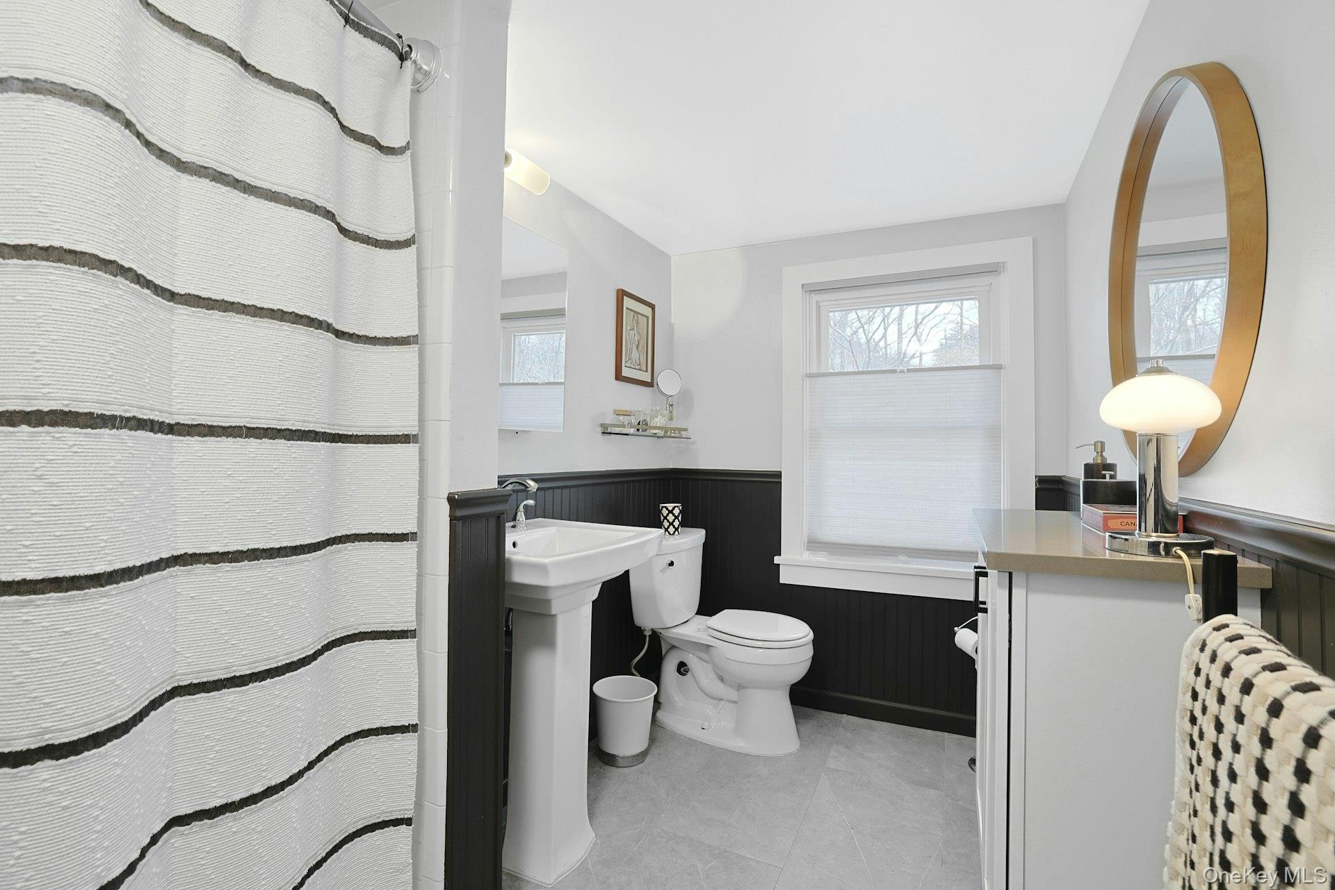 56 North Greenbush Road West Nyack, NY 10994 - Photo 37 of 37 a spacious bathroom with a toilet a sink and a mirror