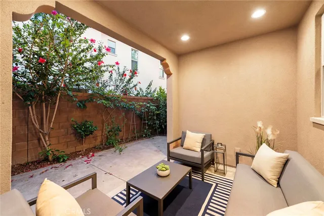 a outdoor living space with furniture