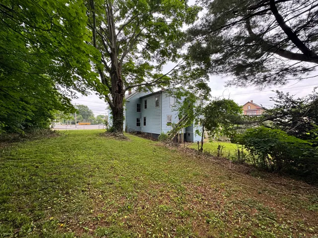 a backyard of a house with lots of green space