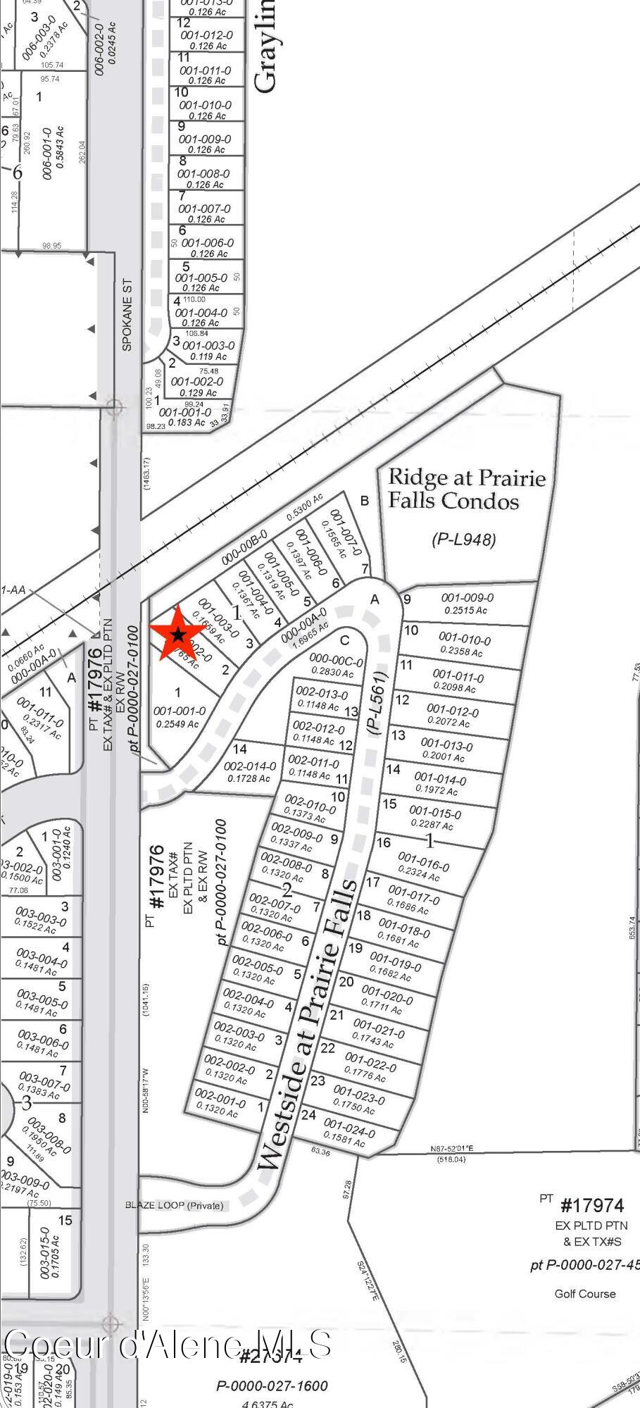 3648 Blaze Loop Post Falls, ID 83854 - Photo 5 of 5 Westside_at_prairie_falls_plat_map