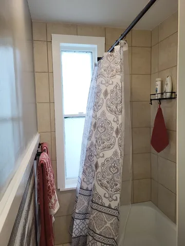 a bathroom with a shower