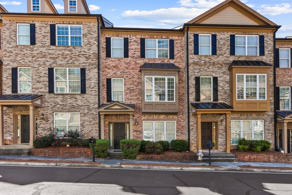 front view of a brick house