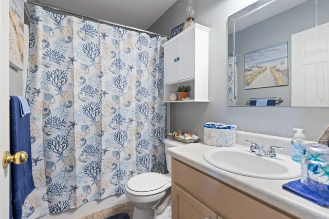 a bathroom with a sink toilet and mirror