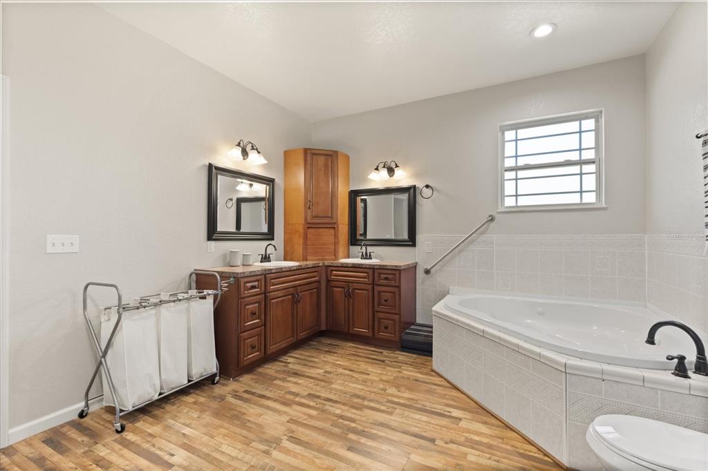 3865 Rabbit Run Road Wauchula, FL 33873 - Photo 15 of 43 a bathroom with a tub sink and mirror