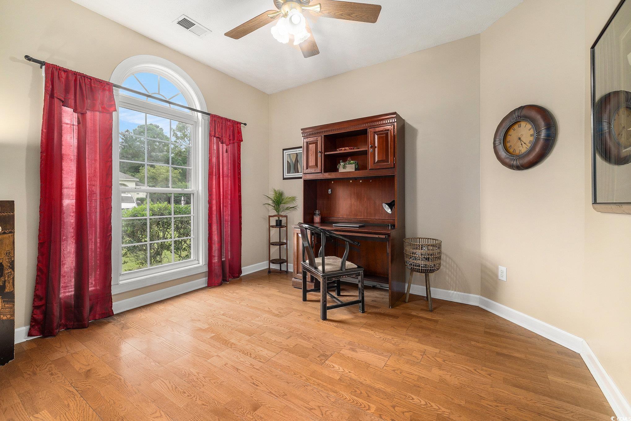 2425 Hunters Trail Myrtle Beach, SC 29588 - Photo 16 of 40 Office space with light wood finished floors and a ceiling fan