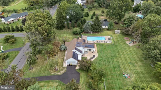 a backyard of a house with lots of green space