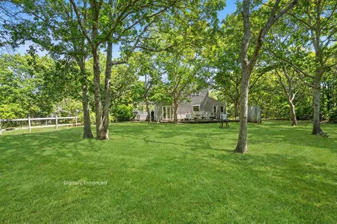 a view of a park with trees and grass