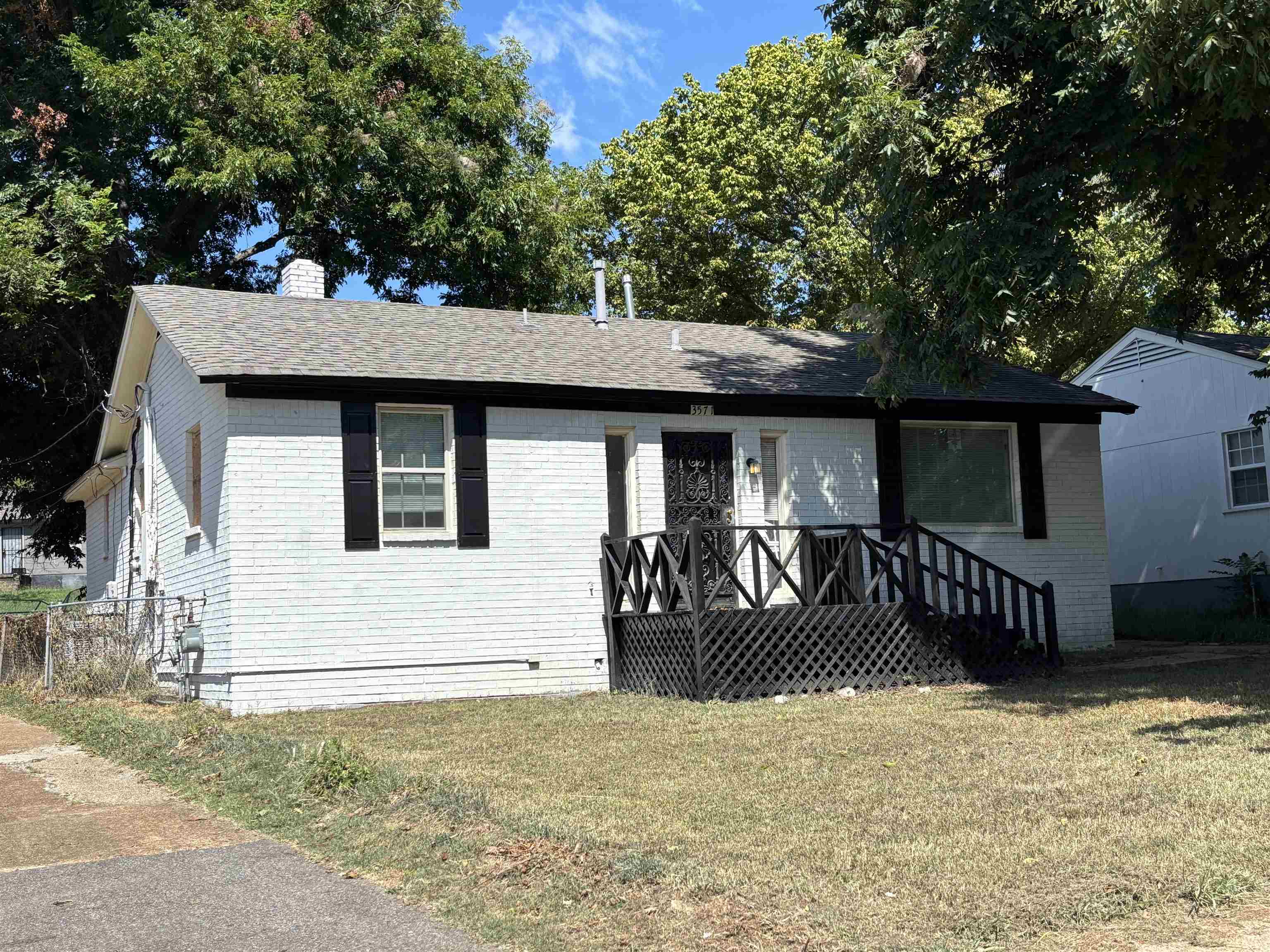 a front view of a house