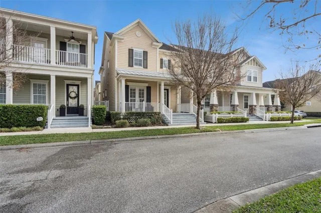 front view of a house with a street