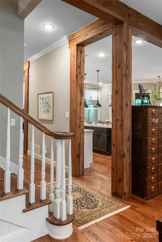 a spacious bathroom with a tub and mirror