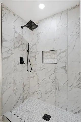 a bathroom with a shower