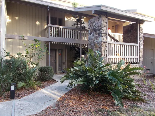 a view of a house with a balcony