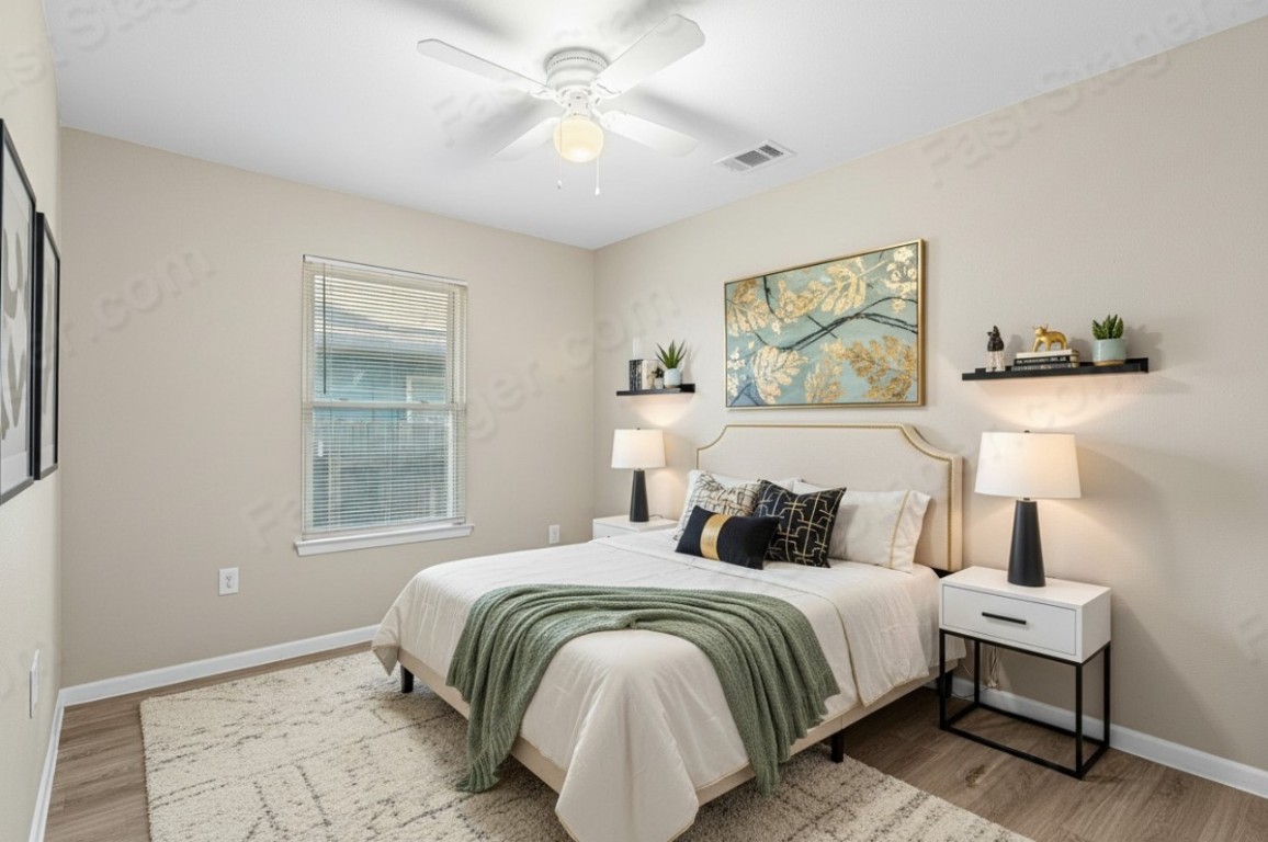 7307 Thannas Way Austin, TX 78744 - Photo 8 of 20 a bedroom with a bed and a window