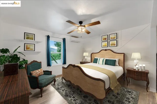 a living room with kitchen appliances and a fireplace