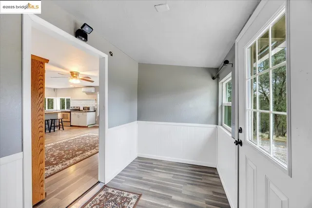 a bathroom with a tub and shower