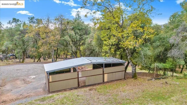 a view of a backyard