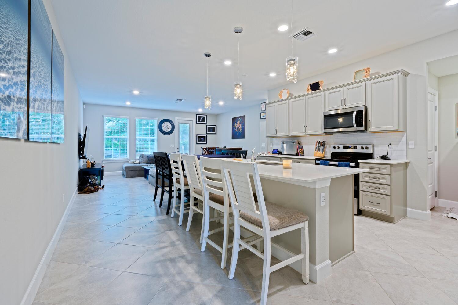 Stylish quartz-topped island
