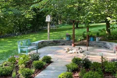 a picture of a bench in front of a door