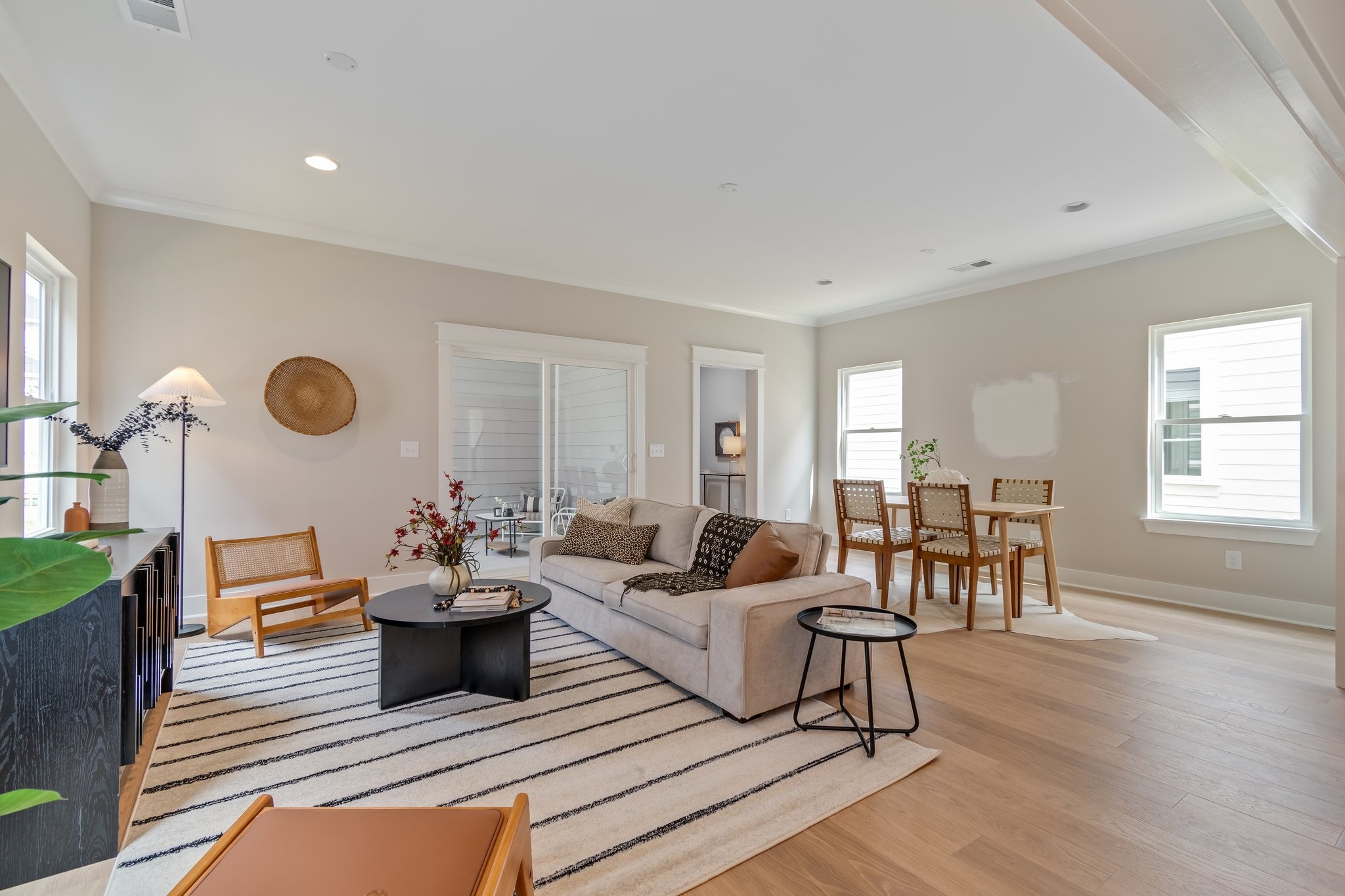 a living room with furniture