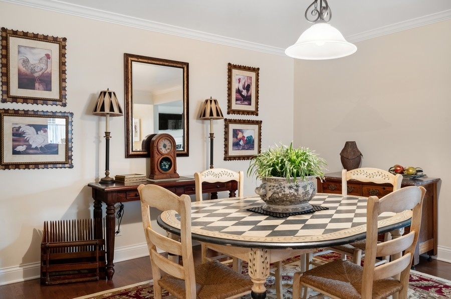 715 Ridge Road, Unit 3C Wilmette, IL 60091 - Photo 9 of 24 a view of a dining room with furniture and wooden floor
