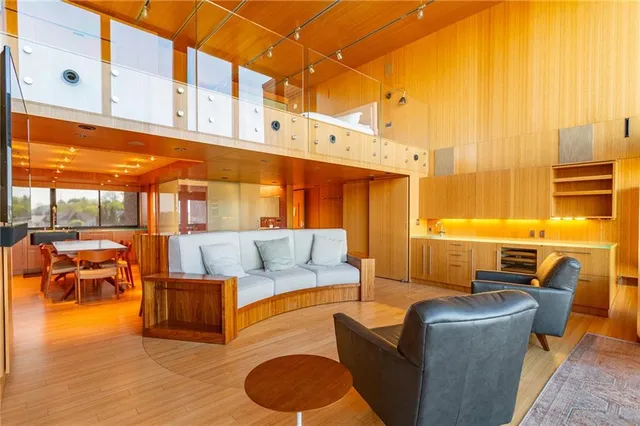 a outdoor space with seating