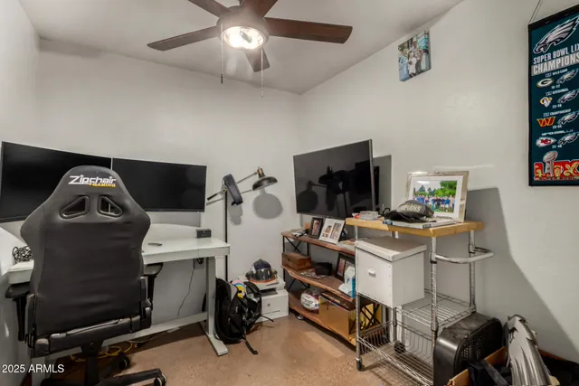 a view of yard with swimming pool and green space