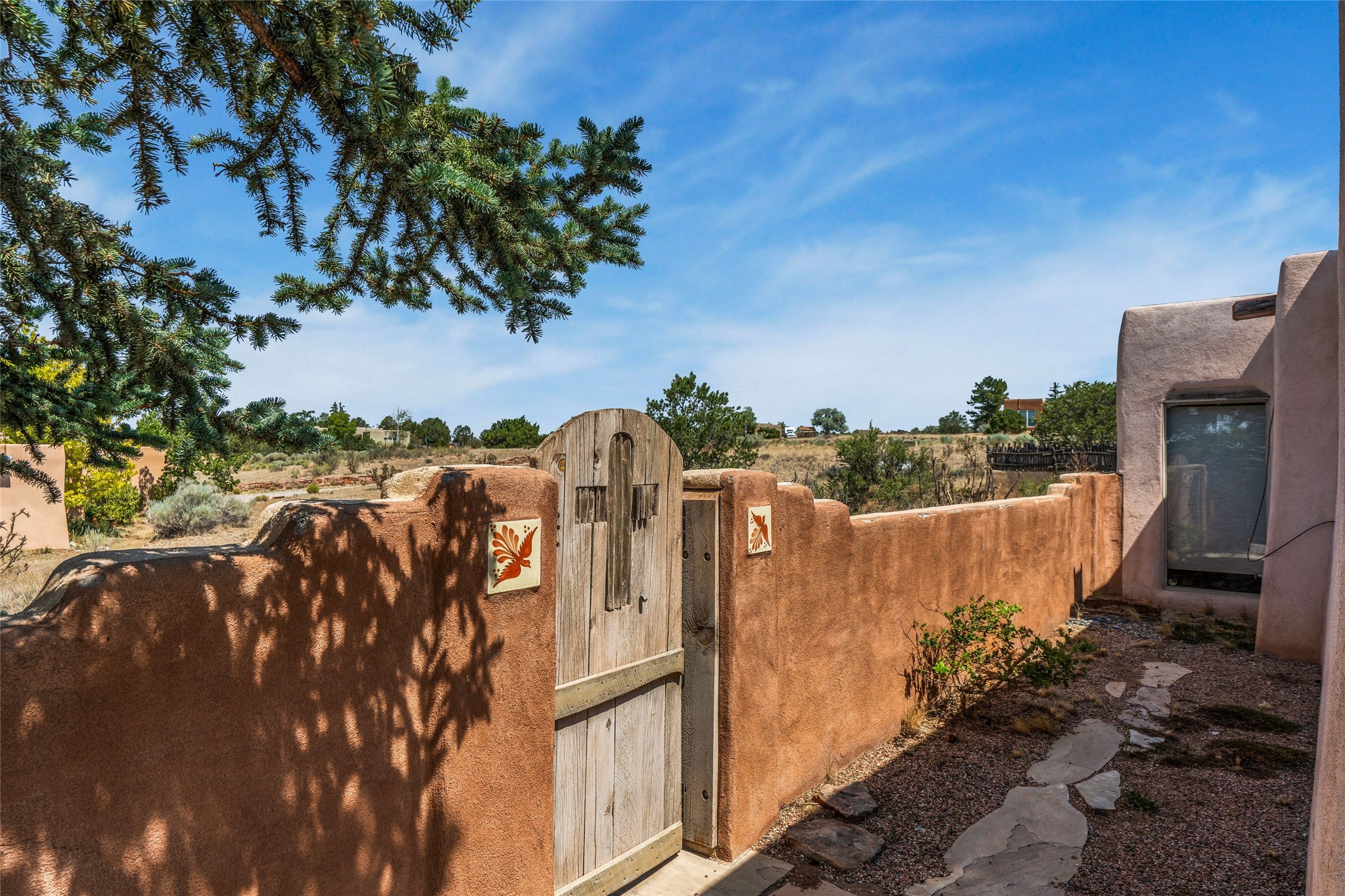 88 Monte Alto Road Santa Fe, NM 87508 - Photo 39 of 43 Back Patio Gate & Wall