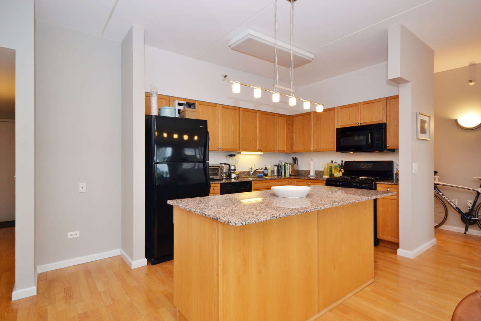 4848 North Sheridan Road, Unit 704 Chicago, IL 60640 - Photo 4 of 8 a kitchen with stainless steel appliances granite countertop a refrigerator a stove top oven a sink and dishwasher