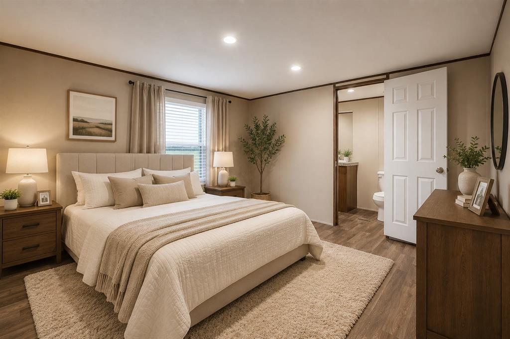 1206 Hayes Road Sherman, TX 75090 - Photo 9 of 21 a large bedroom with a bed and wooden floor