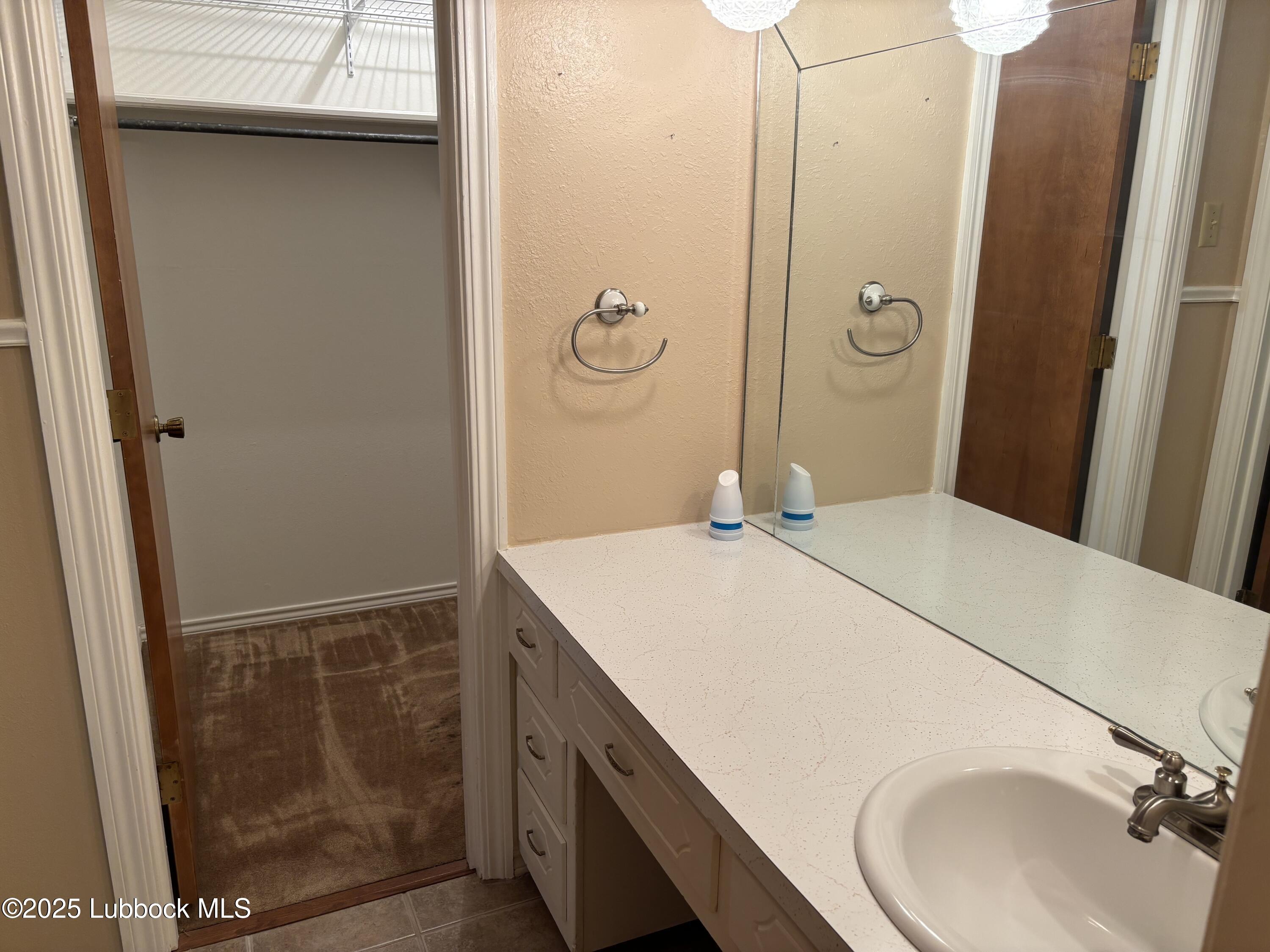 53 East Lakeshore Drive Ransom Canyon, TX 79366 - Photo 38 of 43 a bathroom with a sink a vanity and shower