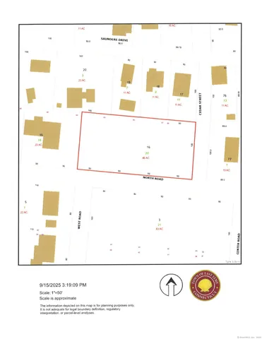 a view of a yard with an trees