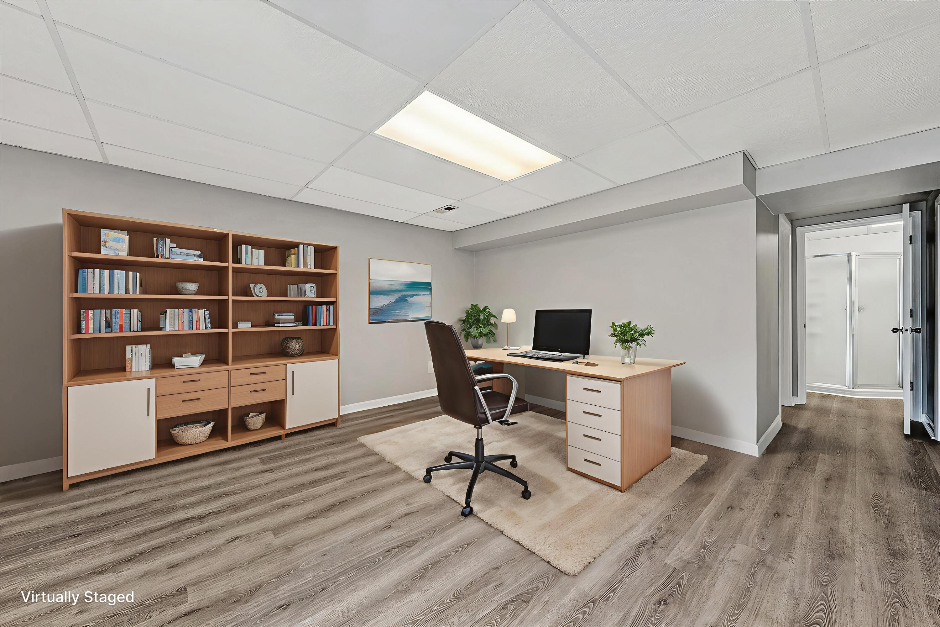 7313 Maple Court Southwest Roanoke, VA 24018 - Photo 25 of 38 a view of a workspace with furniture and wooden floor
