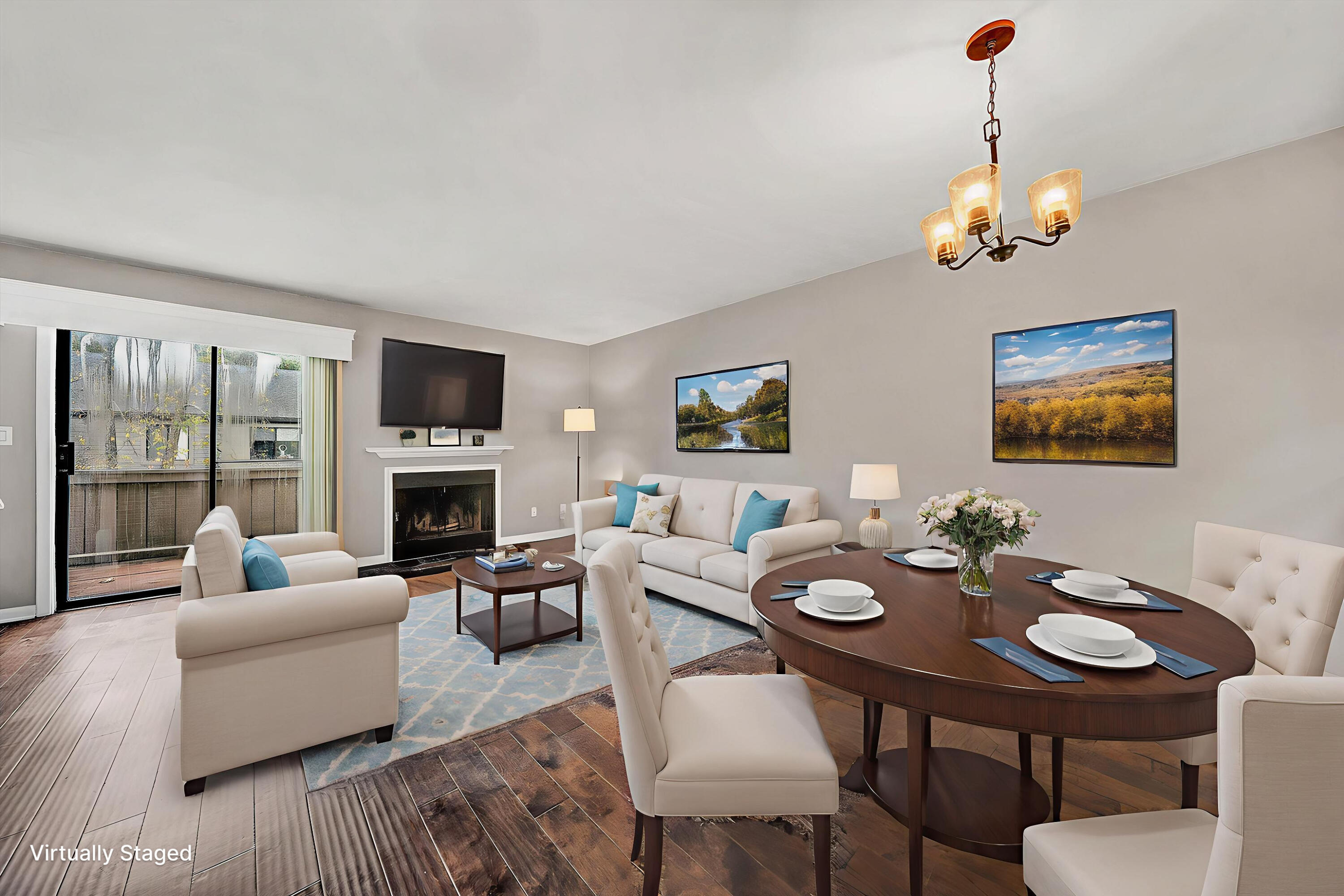 7313 Maple Court Southwest Roanoke, VA 24018 - Photo 10 of 38 a living room with furniture a fireplace and a table