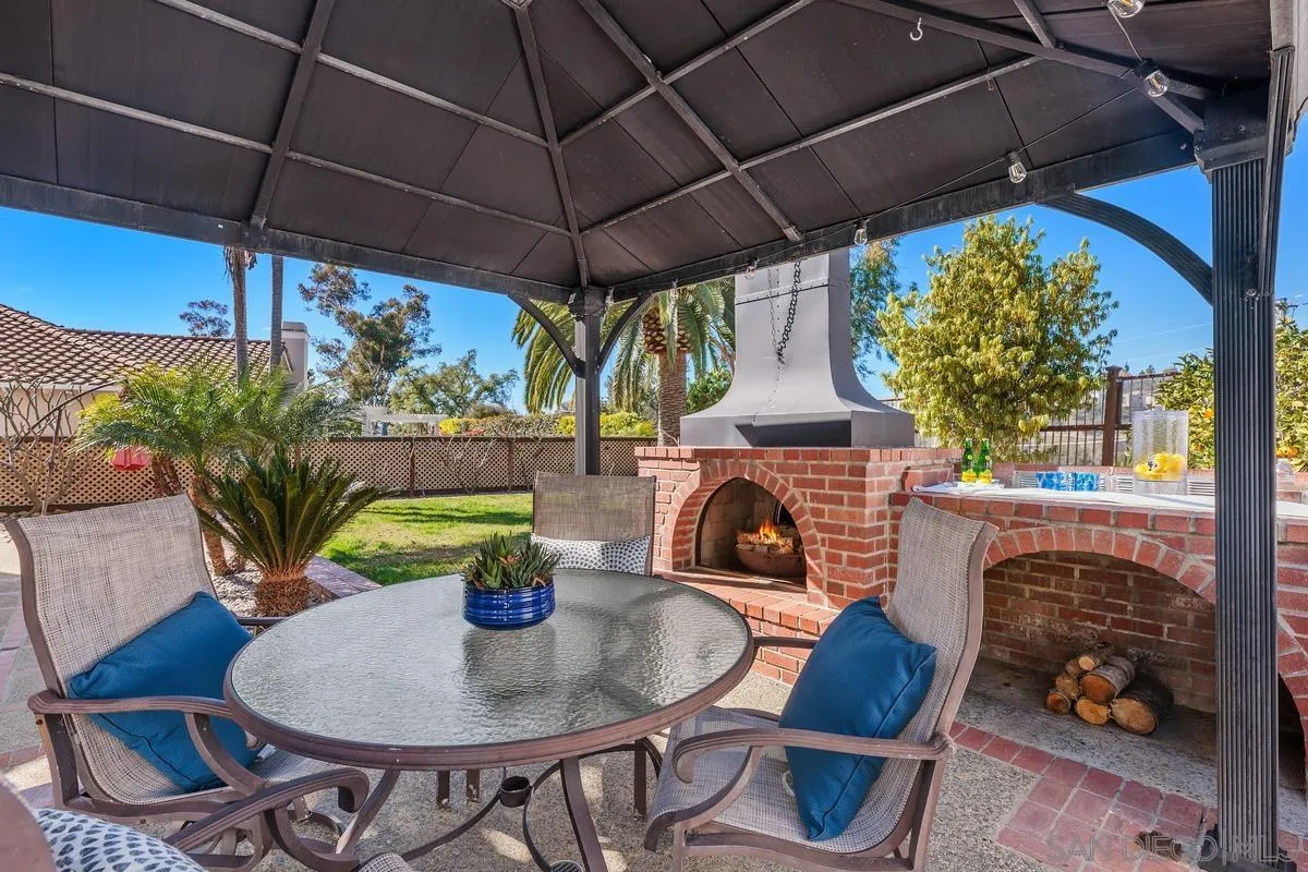 2016 Sequoia Street San Marcos, CA 92078 - Photo 36 of 50 a patio with a table and chairs under an umbrella