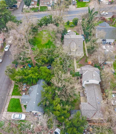 an aerial view of a house