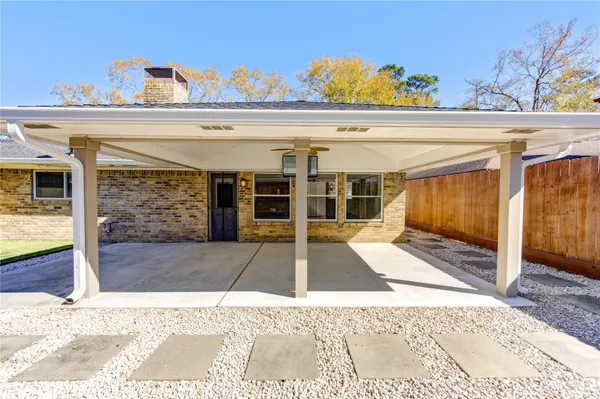 a front view of a house with entertaining space
