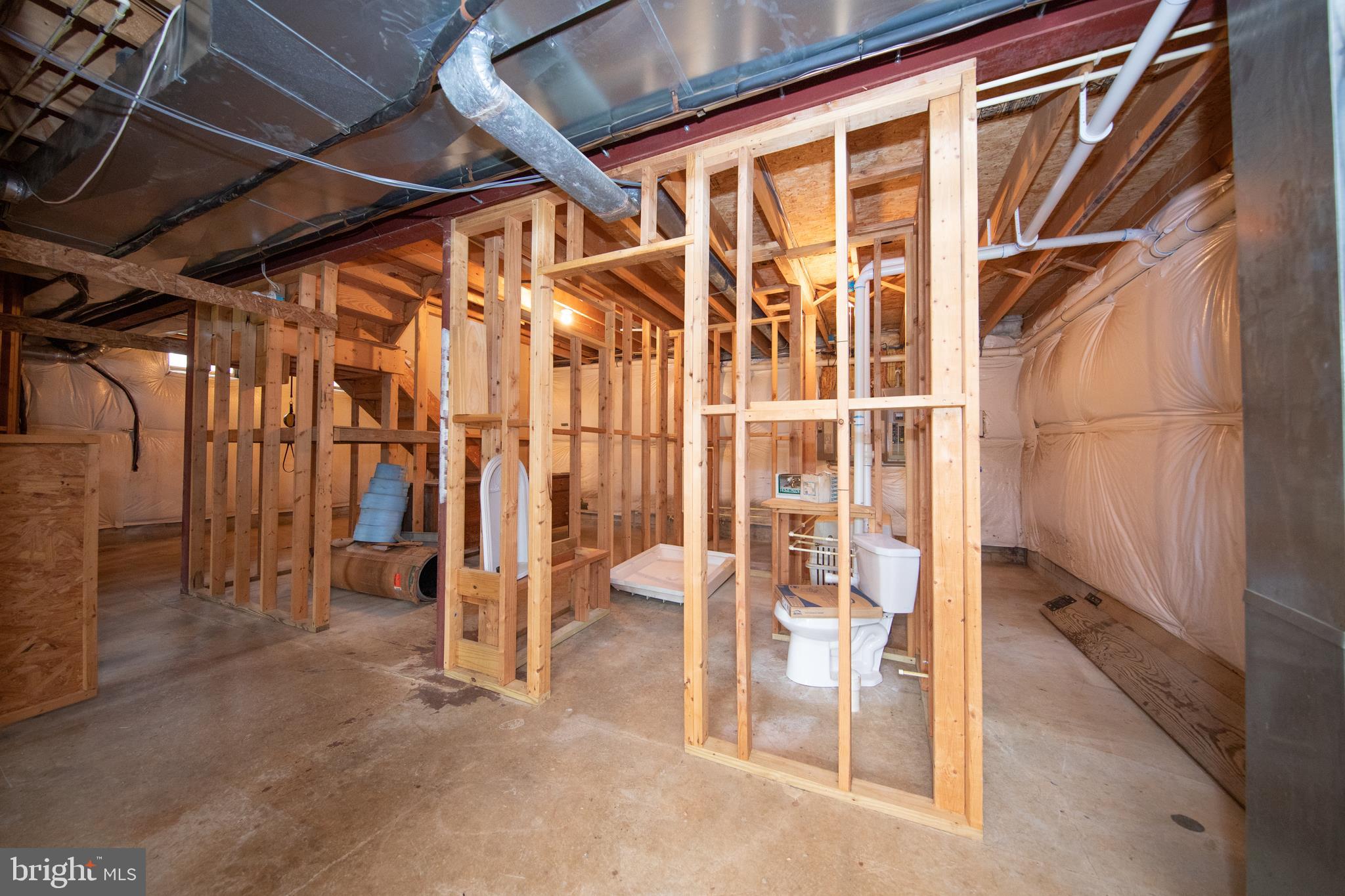 5049 Fawn Grove Road Pylesville, MD 21132 - Photo 37 of 44 Framed Basement with Rough-in for bath