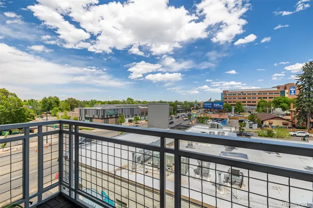 a view of city from a balcony
