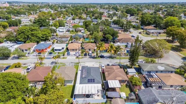 an aerial view of a city
