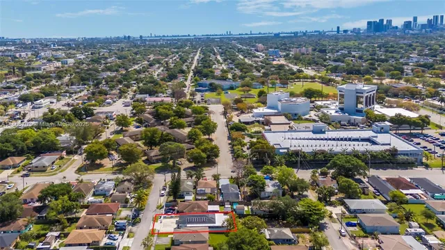 an aerial view of a city
