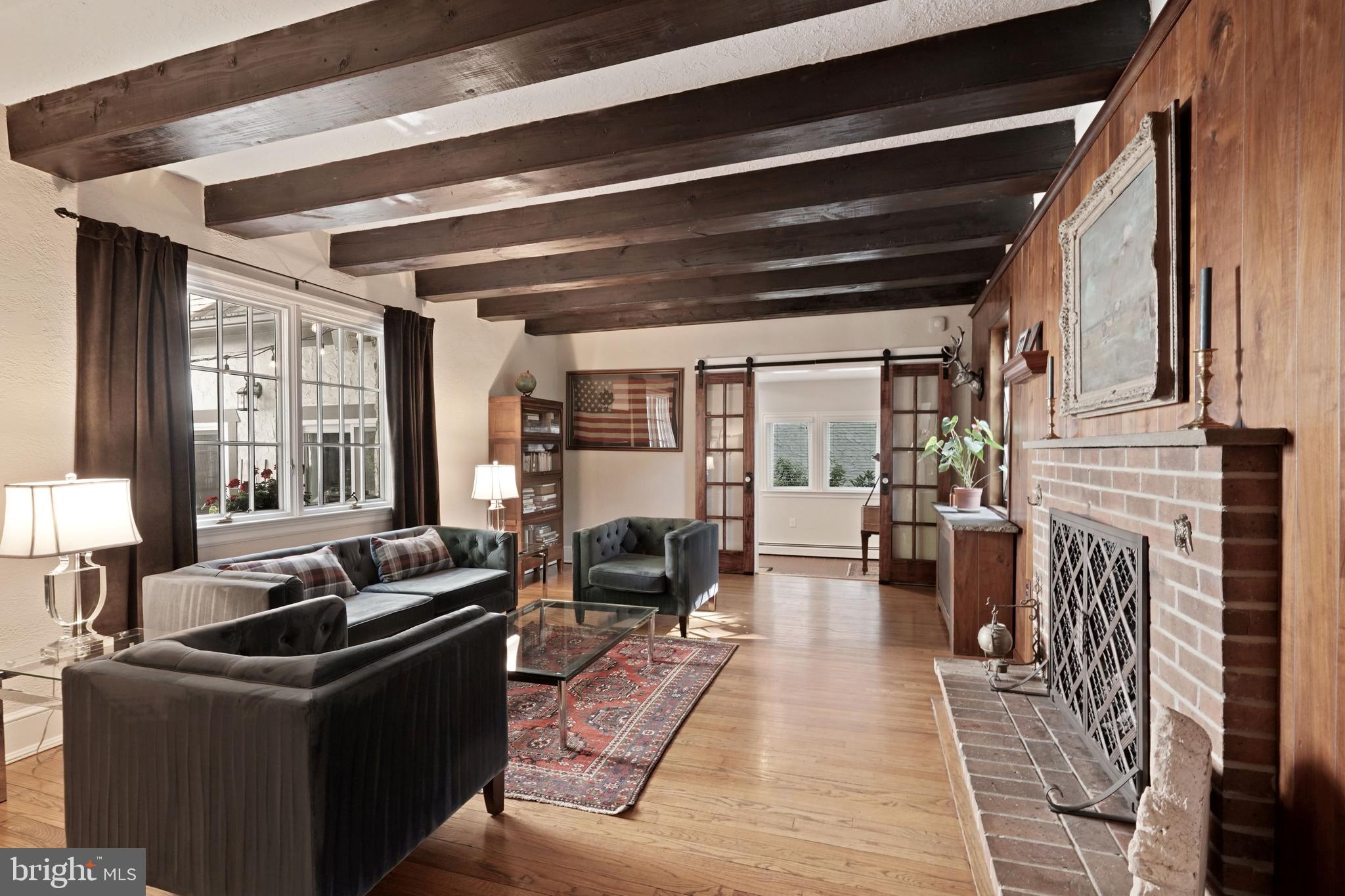 6580 Braddock Road Alexandria, VA 22312 - Photo 14 of 50 LR w/ wood beams & restored original wood windows