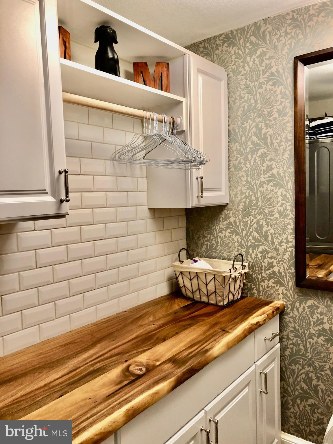 6580 Braddock Road Alexandria, VA 22312 - Photo 49 of 50 Designer laundry room w/live edge wood countertops