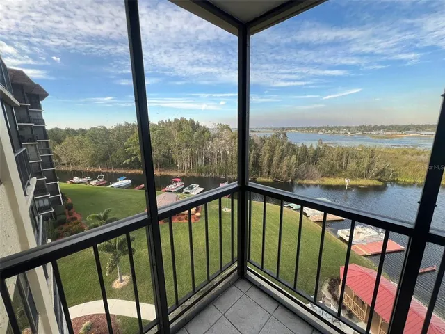 a view of city from a balcony