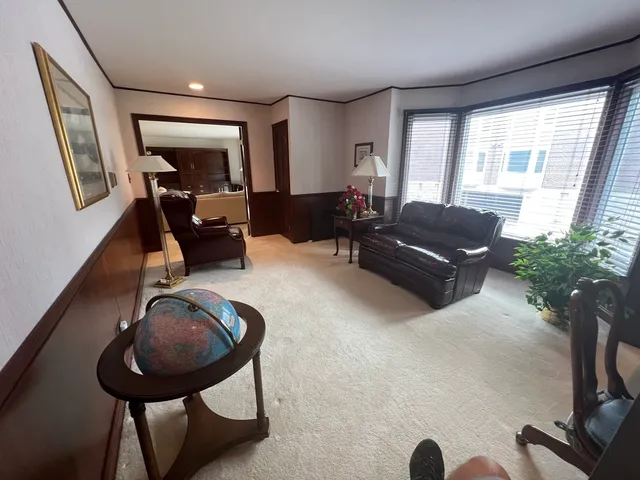 a living room with furniture